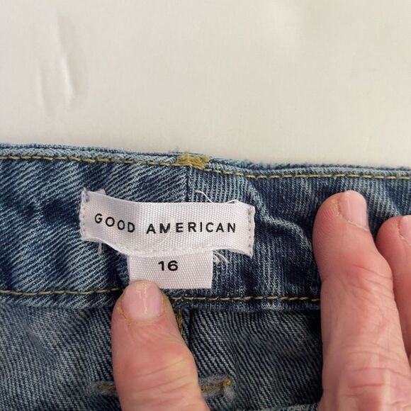 NWT! Good American Good Boy High Rise Double Slit Jeans Size 16. - Picture 4 of 6